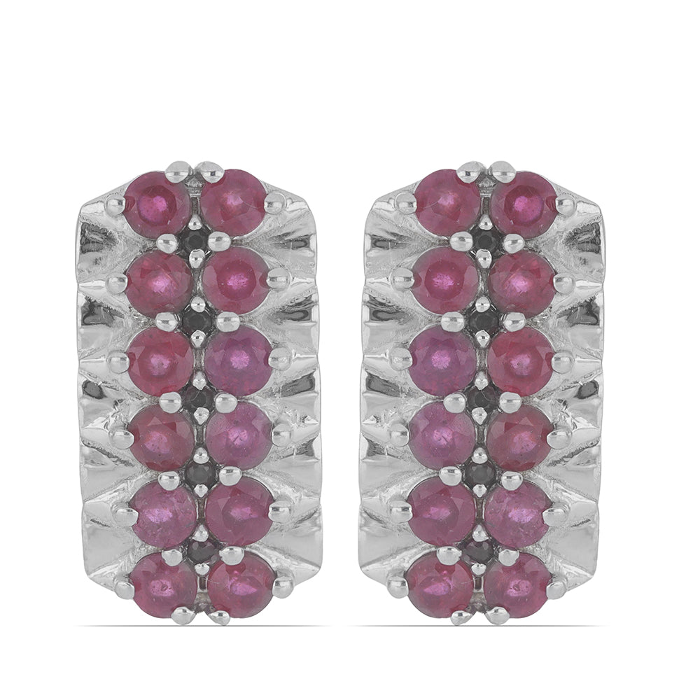 Silberohrringe mit Rubin aus Madagaskar