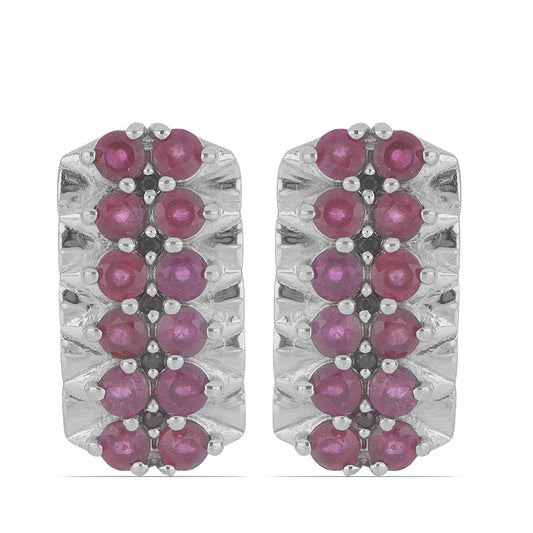 Silberohrringe mit Rubin aus Madagaskar