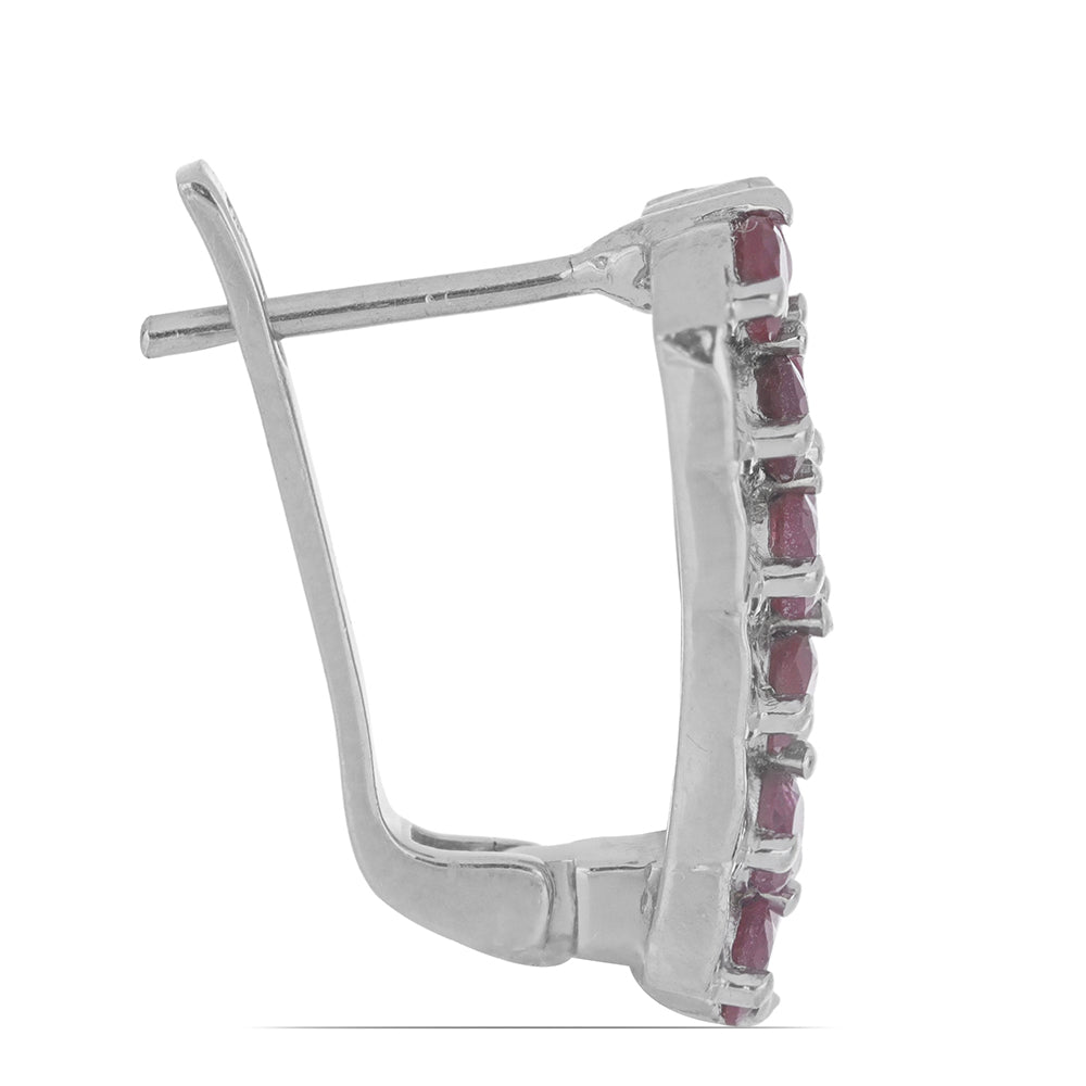 Silberohrringe mit Rubin aus Madagaskar