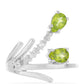 Silberring mit Peridot aus Changbai und weißem Topas