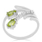 Silberring mit Peridot aus Changbai und weißem Topas