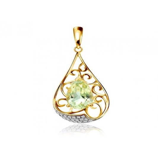 Silberanhänger mit Peridot aus Changbai und weißem Topas