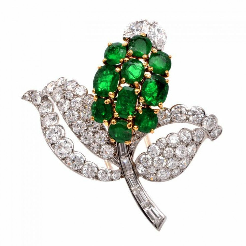 Silberbrosche mit Peridot aus Changbai und weißem Topas 1 