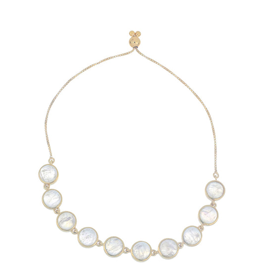 Goldplattiertes Silberarmband mit Regenbogenmondstein aus Grant County