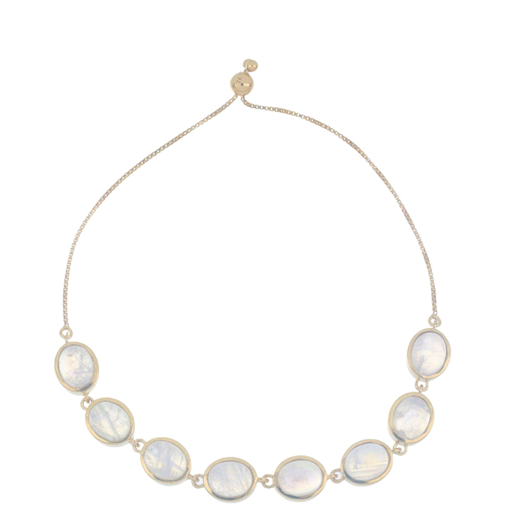 Goldplattiertes Silberarmband mit Regenbogenmondstein aus Grant County 1 