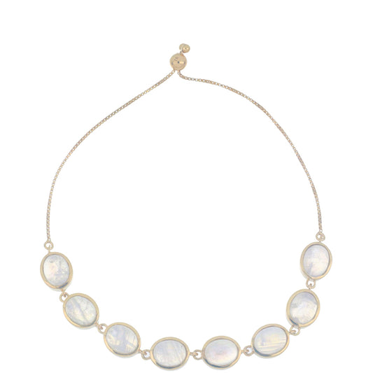 Goldplattiertes Silberarmband mit Regenbogenmondstein aus Grant County