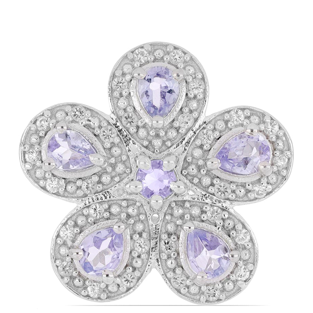 Silberring mit Tansanit und weißem Topas 1 