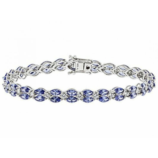 Silberarmband mit Tansanit und weißem Topas