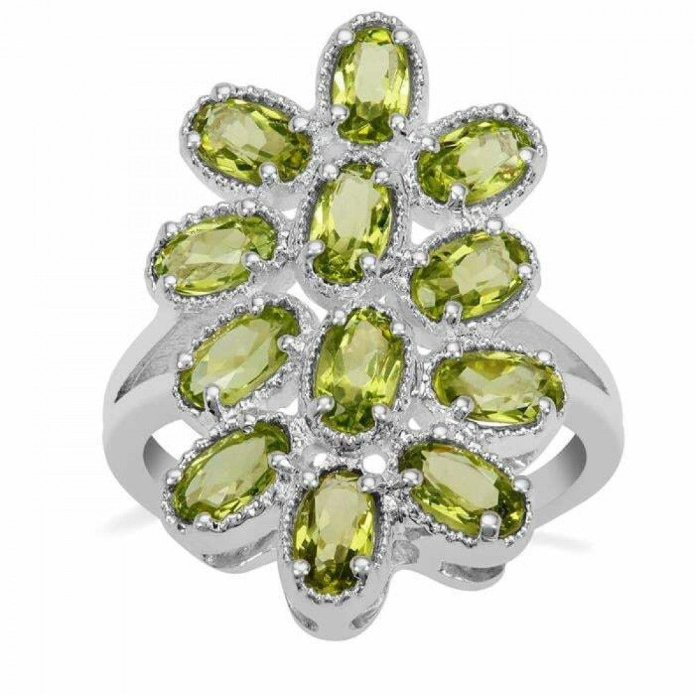 Silberring mit Peridot aus Changbai