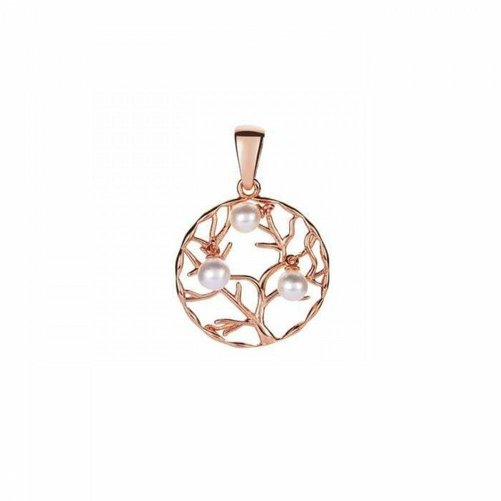 Goldplattierter Silberanhänger mit Dornröschen Türkis und weißer Süßwasserperle 1 