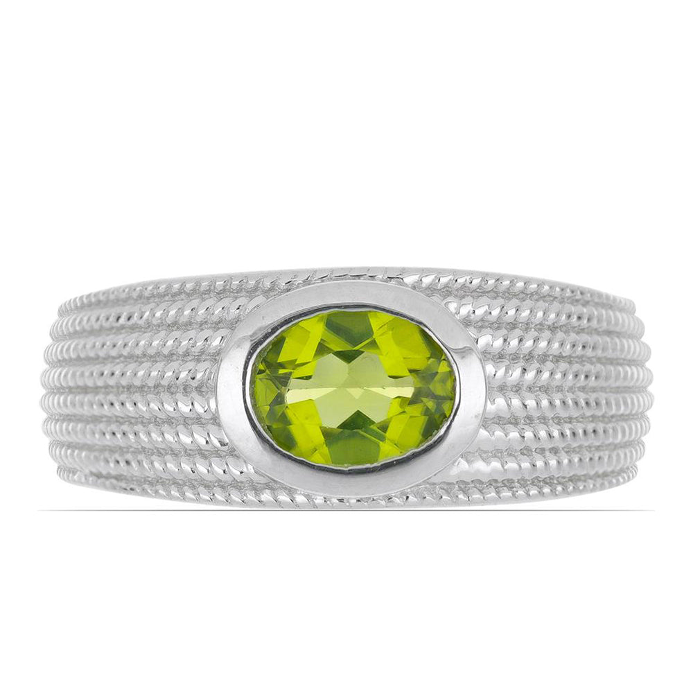 Silberring mit Peridot aus Changbai