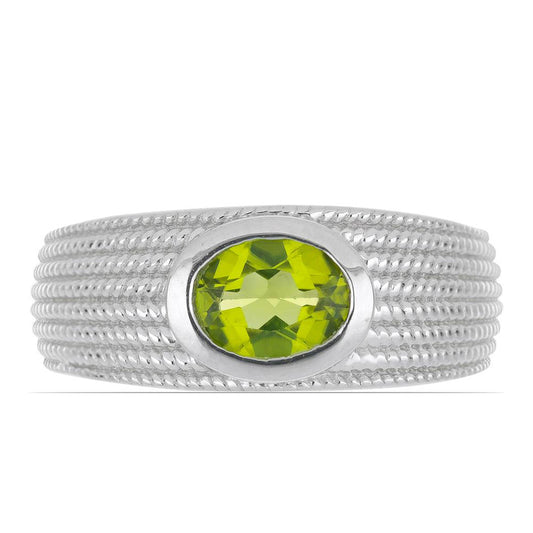 Silberring mit Peridot aus Changbai