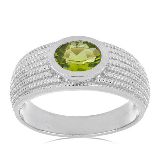 Silberring mit Peridot aus Changbai