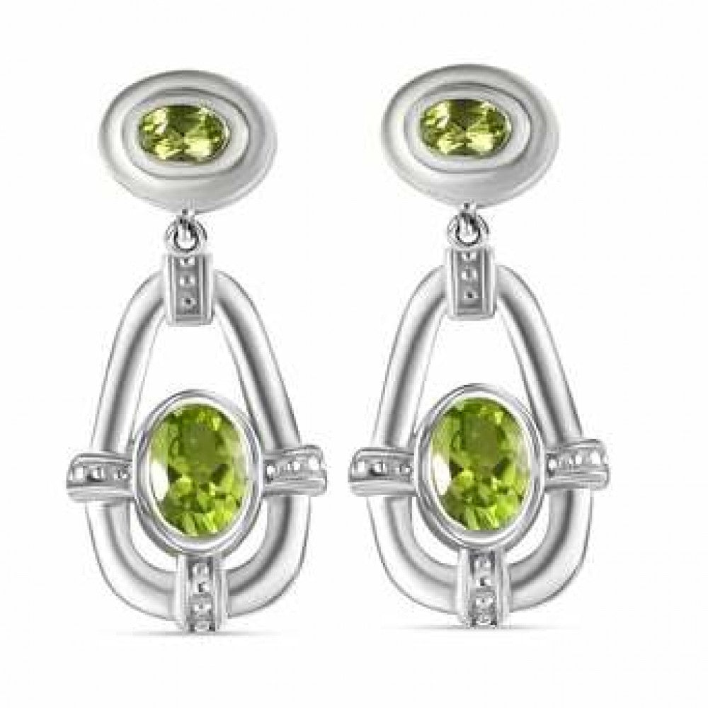 Silberohrringe mit Peridot aus Changbai 1 