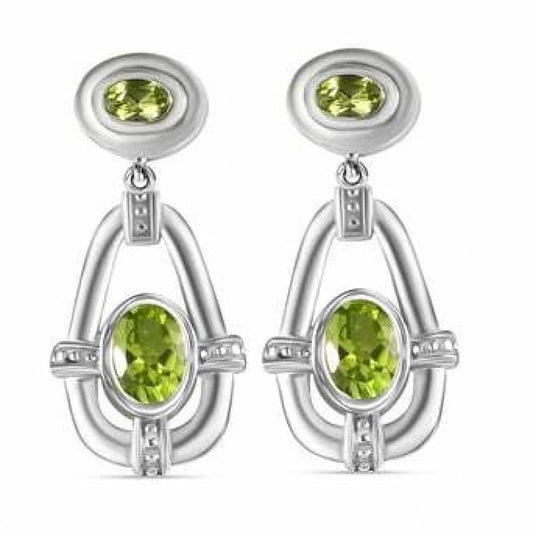 Silberohrringe mit Peridot aus Changbai