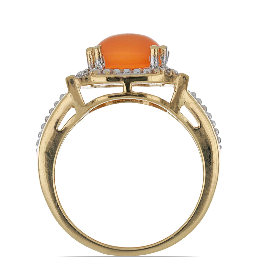 Goldplattierter Silberring mit Karneol und weißem Topas