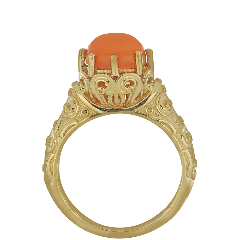 Goldplattierter Silberring mit Karneol 2 