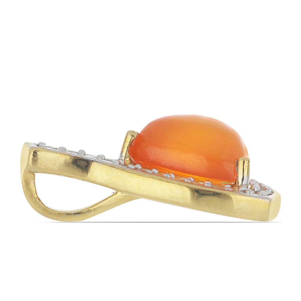 Goldplattierter Silberanhänger mit Karneol und weißem Topas 2 