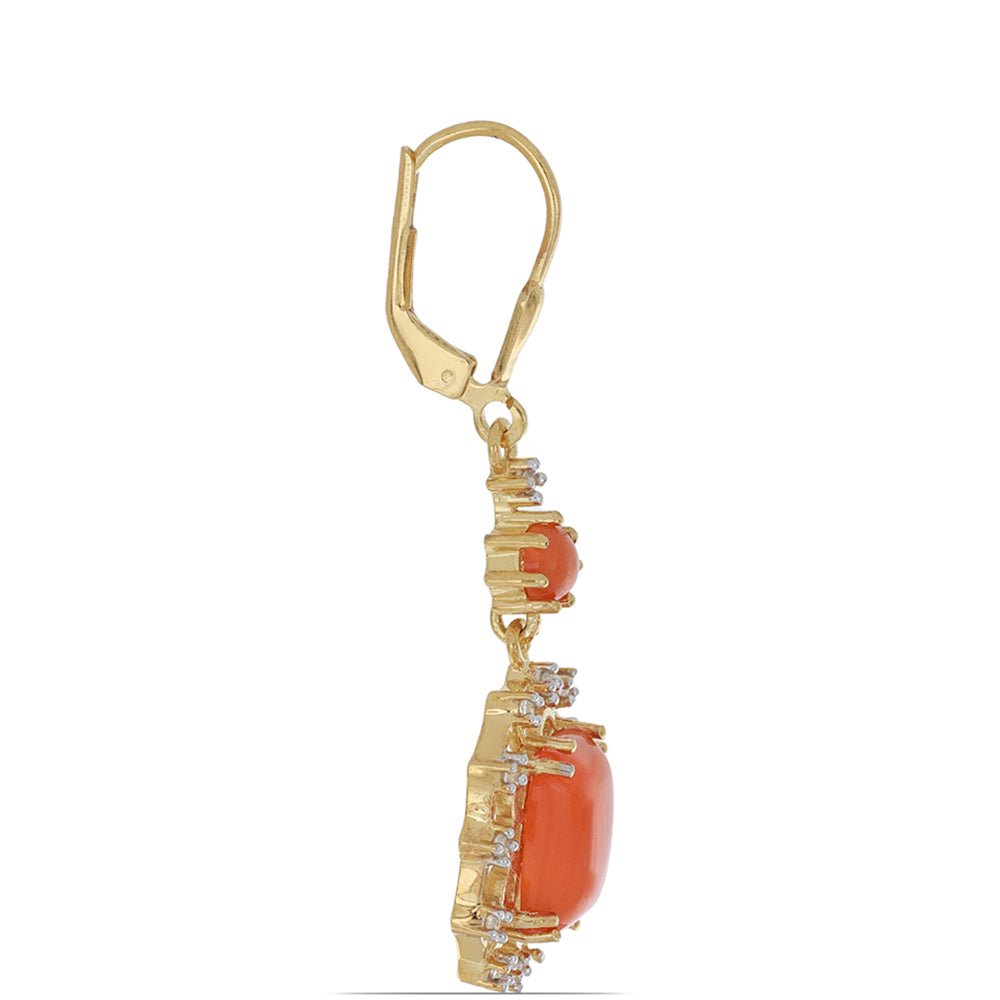 Goldplattierte Silberohrringe mit Karneol 2 