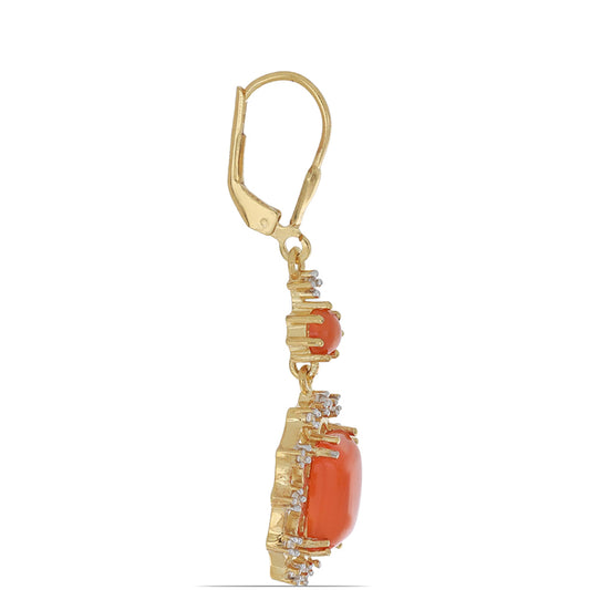 Goldplattierte Silberohrringe mit Karneol