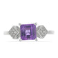 Silberring mit marokkanischem Amethyst und weißem Topas