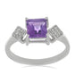 Silberring mit marokkanischem Amethyst und weißem Topas