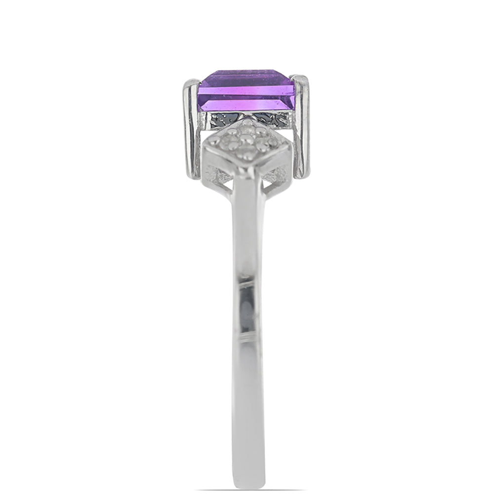 Silberring mit marokkanischem Amethyst und weißem Topas 4 