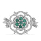 Silberring mit brasilianischem Smaragd und weißem Topas