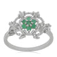 Silberring mit brasilianischem Smaragd und weißem Topas