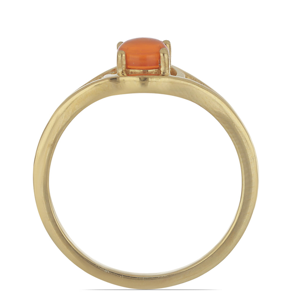 Goldplattierter Silberring mit Karneol