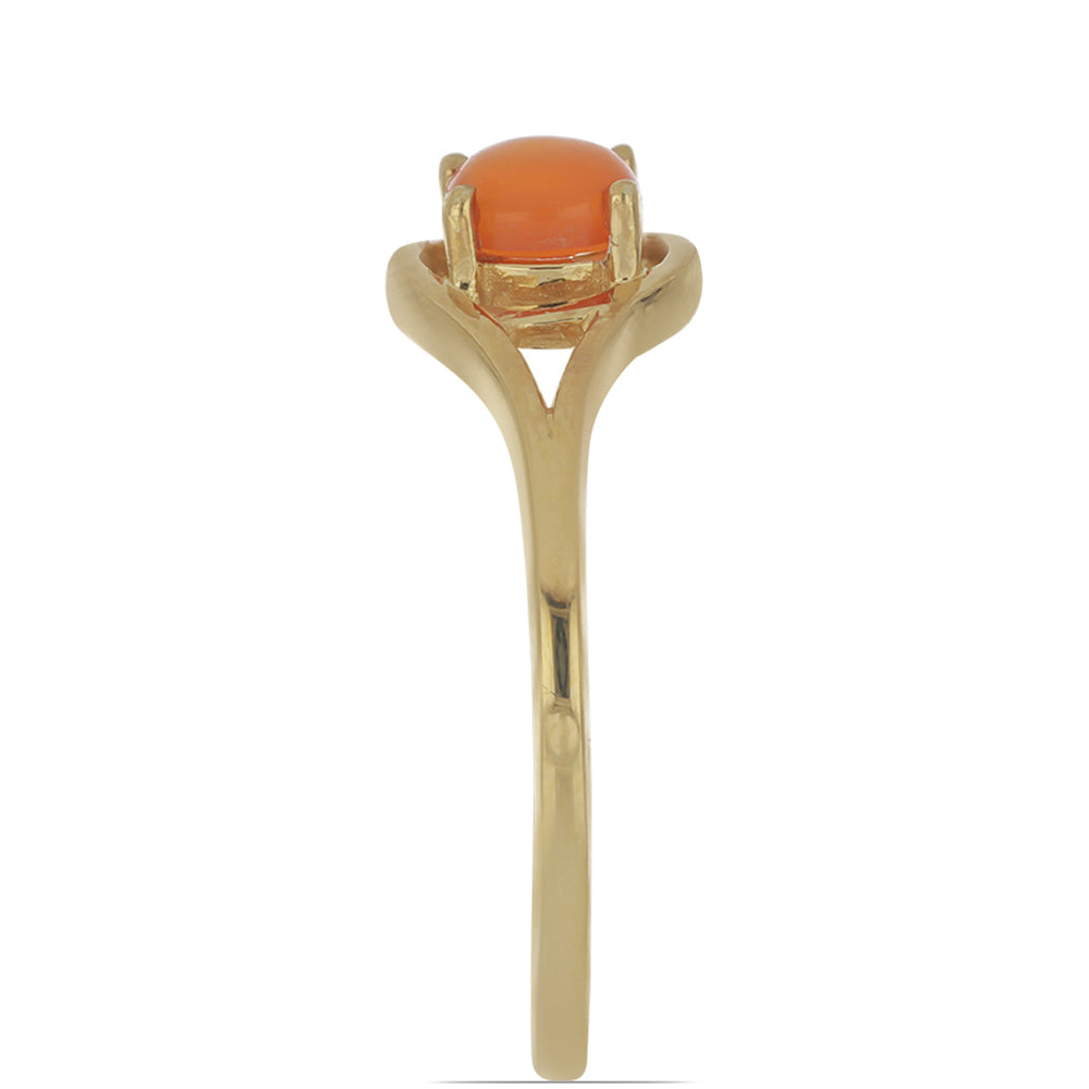 Goldplattierter Silberring mit Karneol