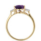 Goldplattierter Silberring mit marokkanischem Amethyst und weißem Topas