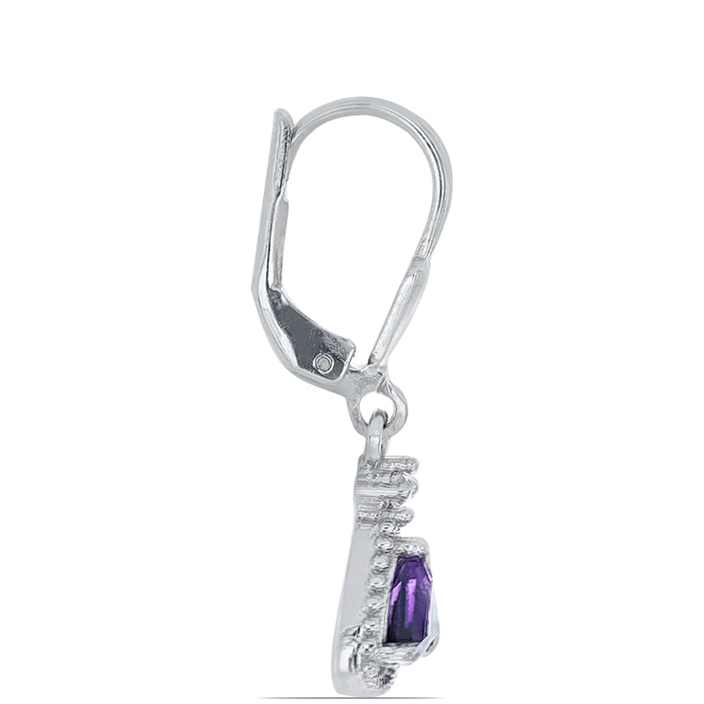 Silberohrringe mit marokkanischem Amethyst und weißem Topas
