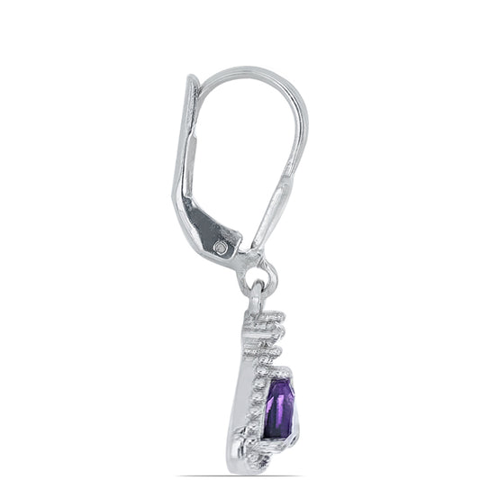 Silberohrringe mit marokkanischem Amethyst und weißem Topas