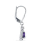 Silberohrringe mit marokkanischem Amethyst und weißem Topas