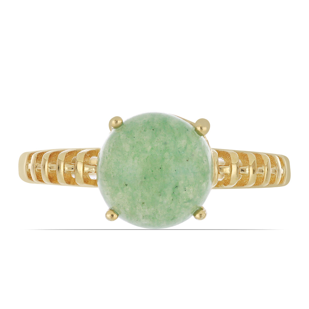 Goldplattierter Silberring mit grünem Aventurin 1 