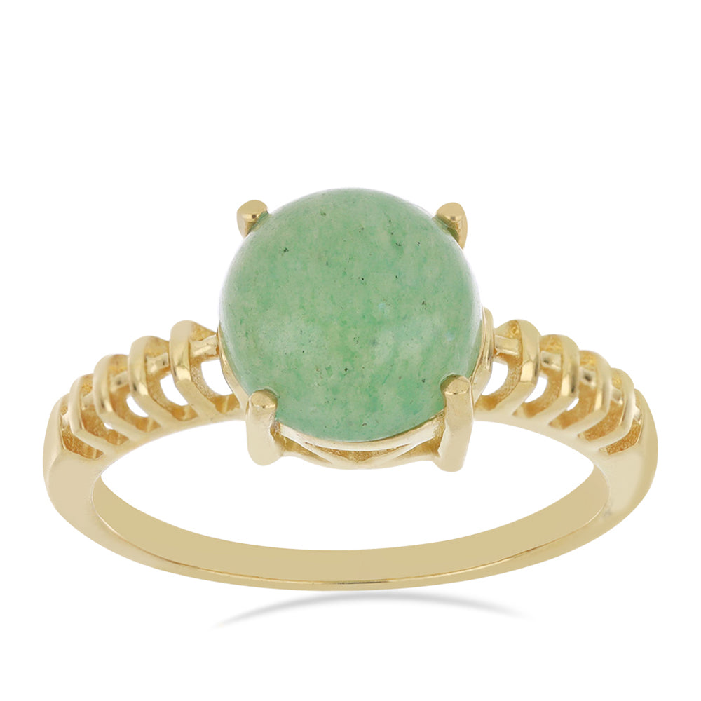 Goldplattierter Silberring mit grünem Aventurin