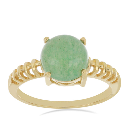 Goldplattierter Silberring mit grünem Aventurin