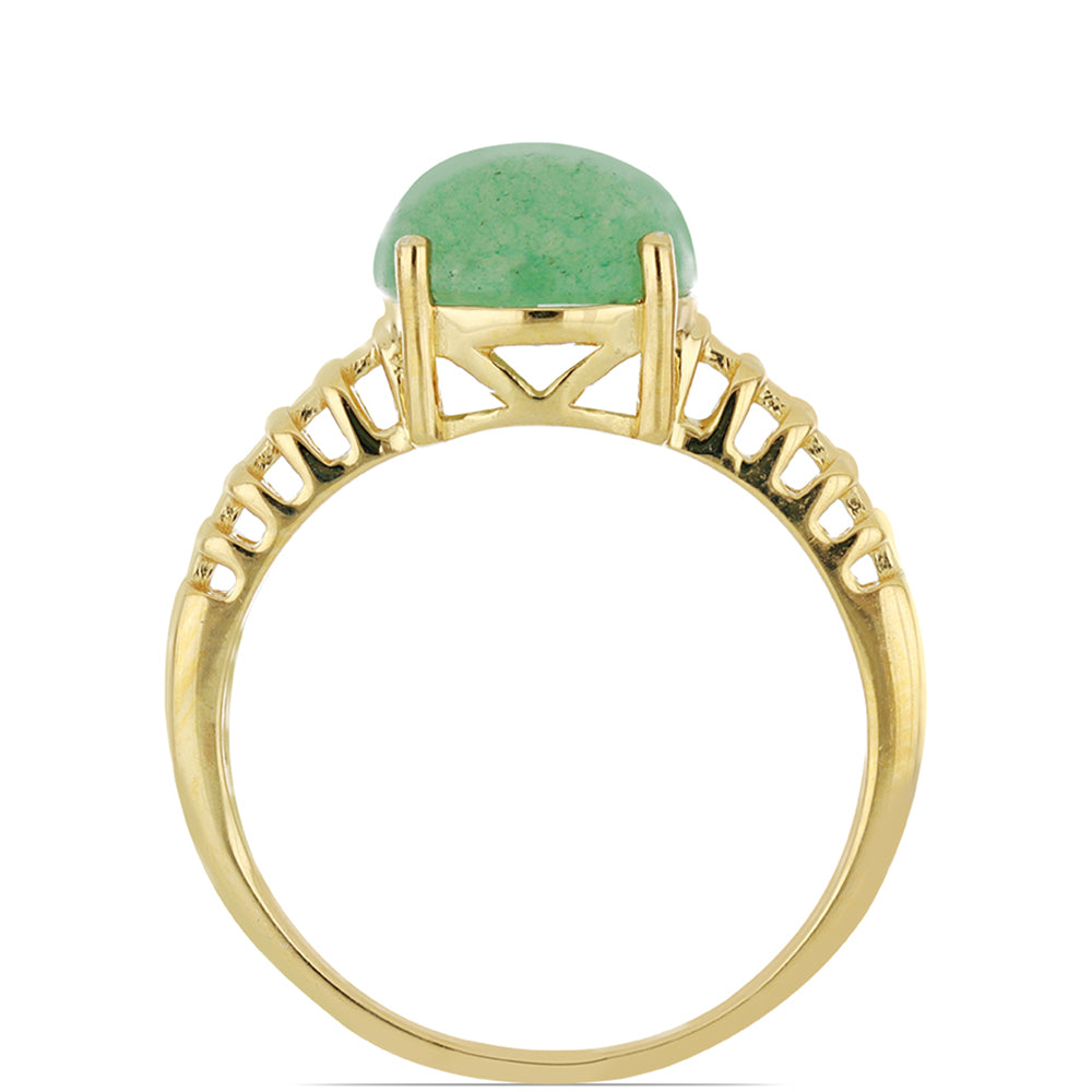 Goldplattierter Silberring mit grünem Aventurin 3 