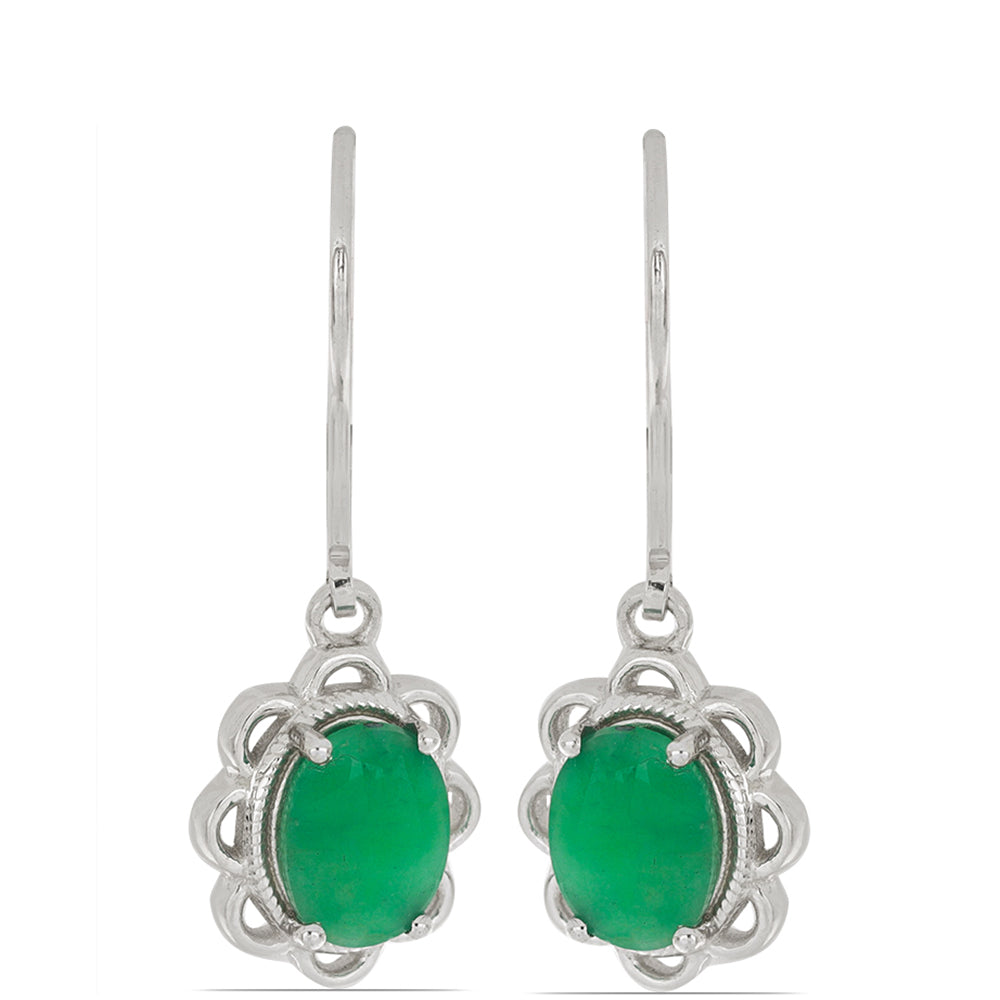 Silberohrringe mit brasilianischem Smaragd 1 