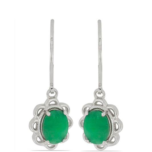 Silberohrringe mit brasilianischem Smaragd