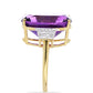 Goldplattierter Silberring mit marokkanischem Amethyst und weißem Topas