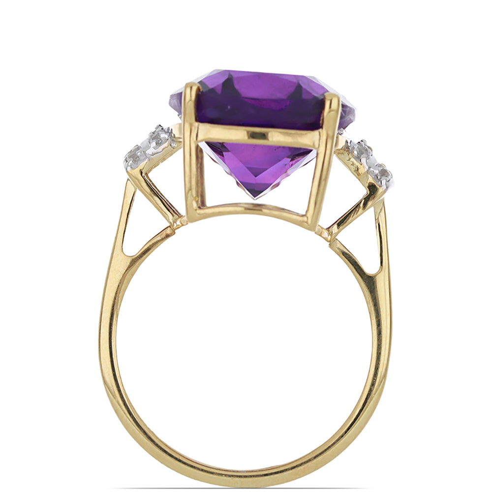 Goldplattierter Silberring mit marokkanischem Amethyst und weißem Topas 4 