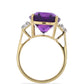 Goldplattierter Silberring mit marokkanischem Amethyst und weißem Topas
