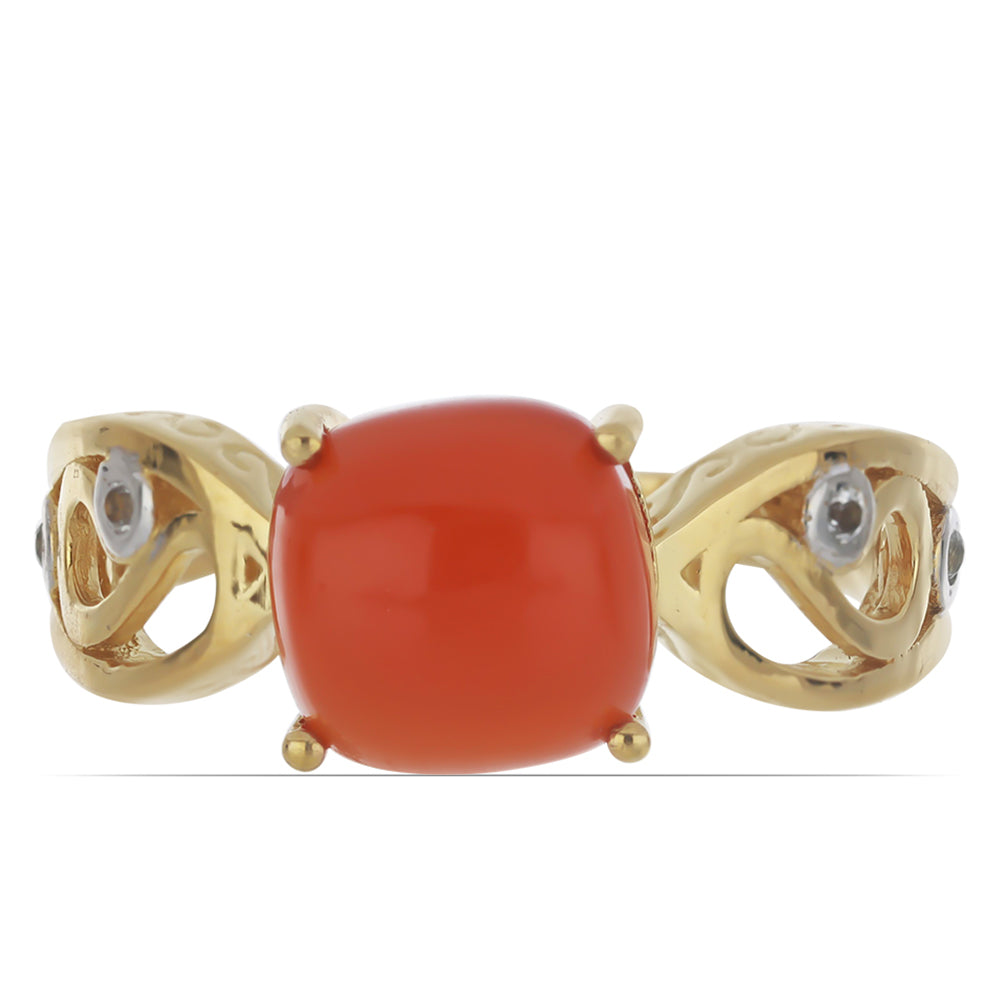 Goldplattierter Silberring mit Karneol 1 