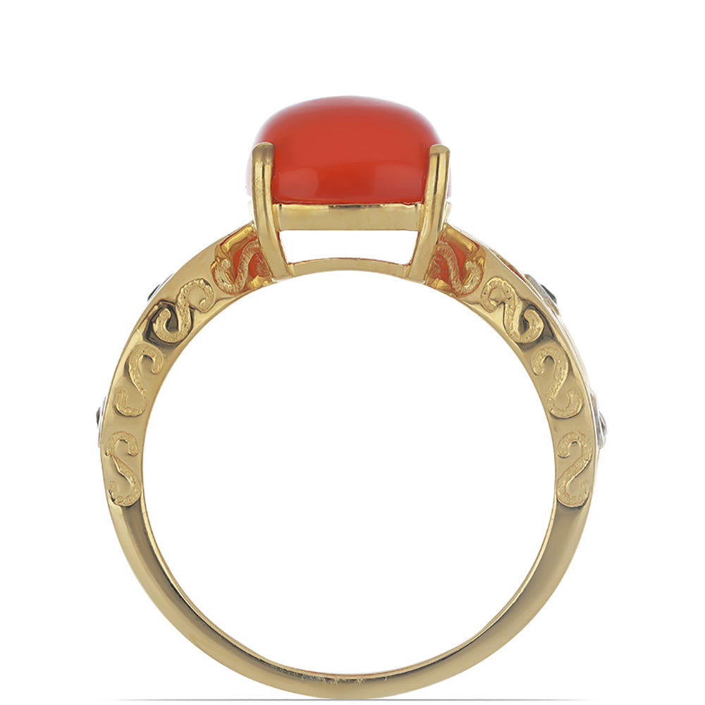 Goldplattierter Silberring mit Karneol