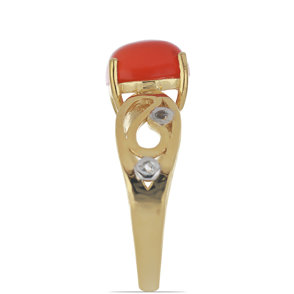 Goldplattierter Silberring mit Karneol