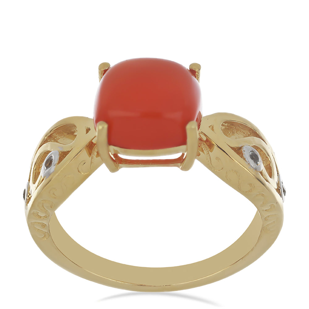 Goldplattierter Silberring mit Karneol