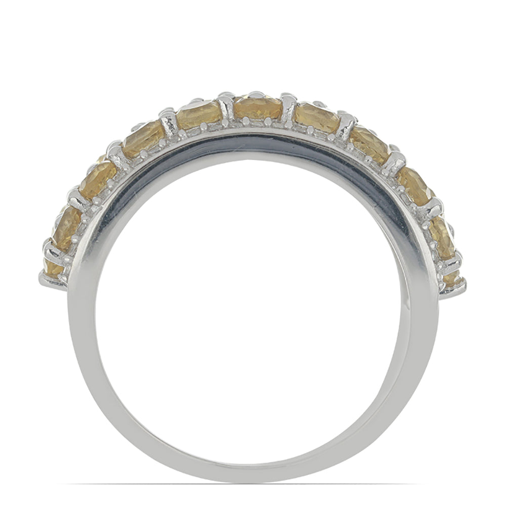 Silberring mit Zitrin aus dem Ural und weißem Topas 3 