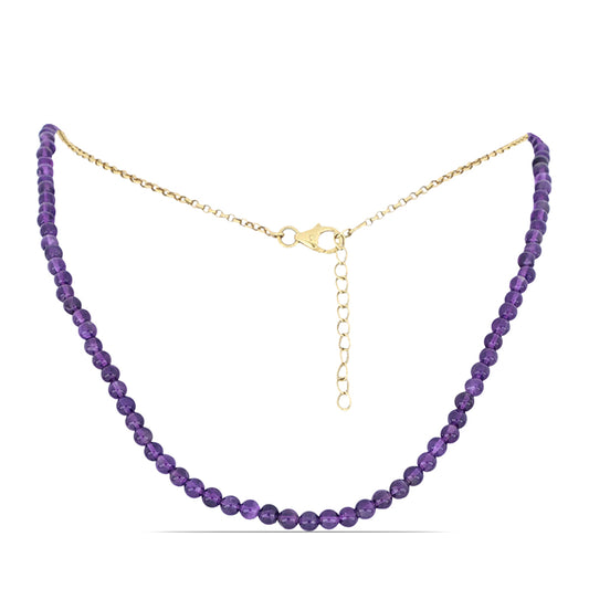 Goldplattierte Silberhalskette mit marokkanischem Amethyst